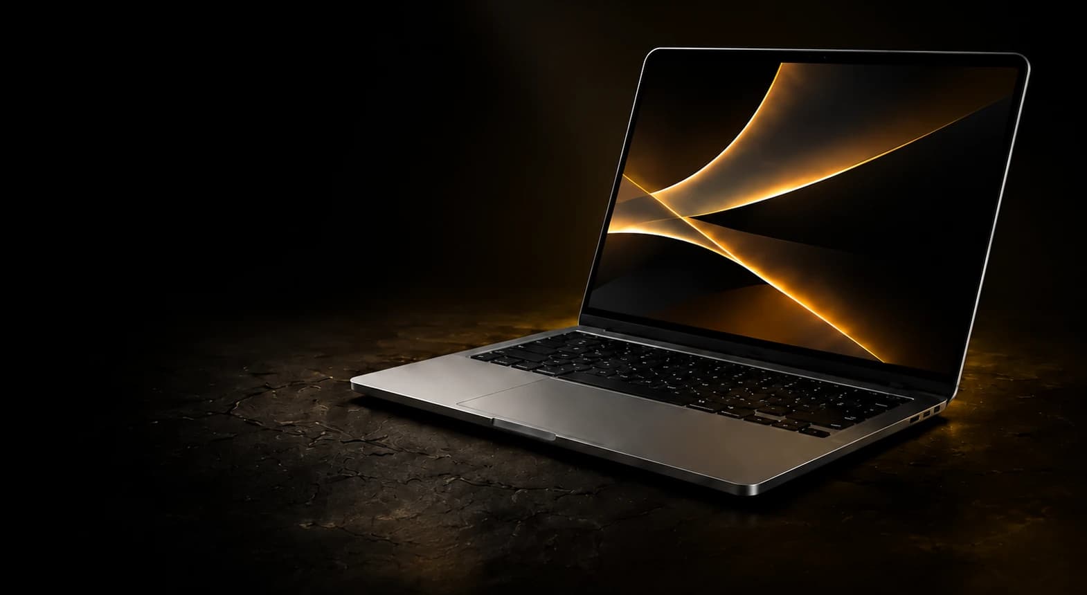 Ноутбук Apple на темному фоні